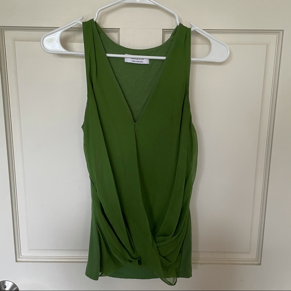 Bailey 44 Green Silk Wrap Top Size XS
